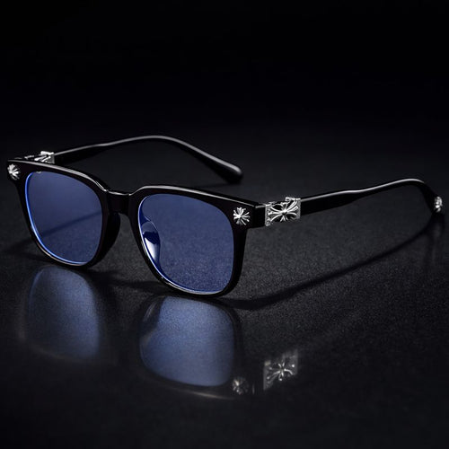 Lentes Premium Estilo Chrome Hearts con Detalles Metálicos - Blue Light