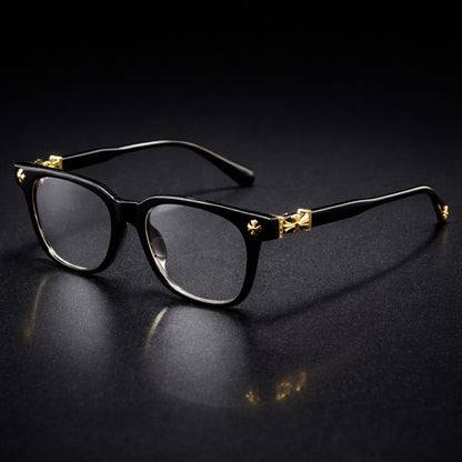 Lentes Premium Estilo Chrome Hearts con Detalles Metálicos - Blue Light